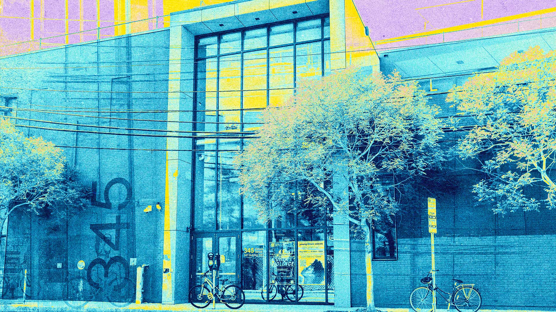 Artfully treated photo of Building W97 at MIT.