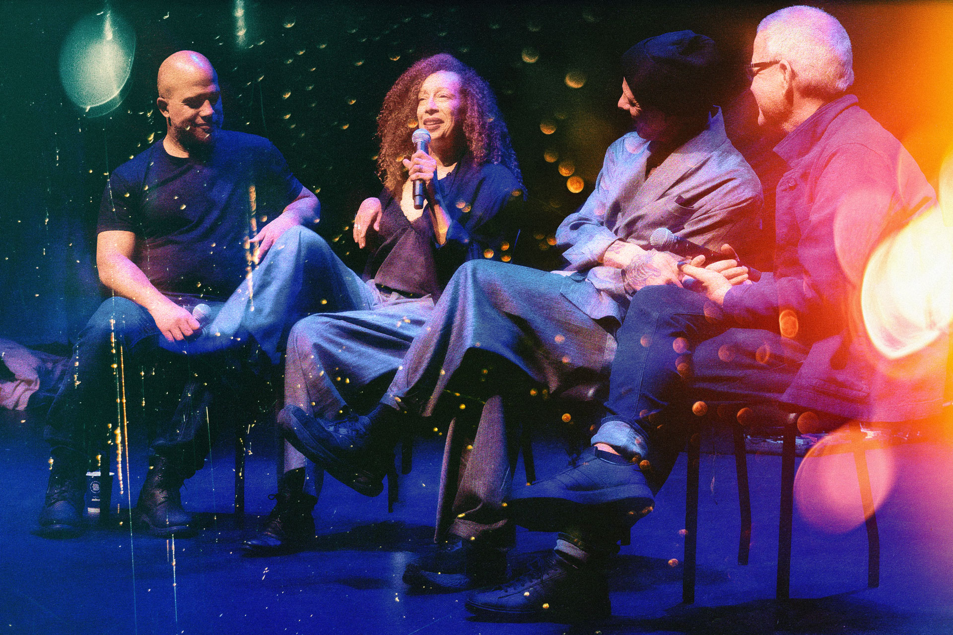 Artists discussing art.