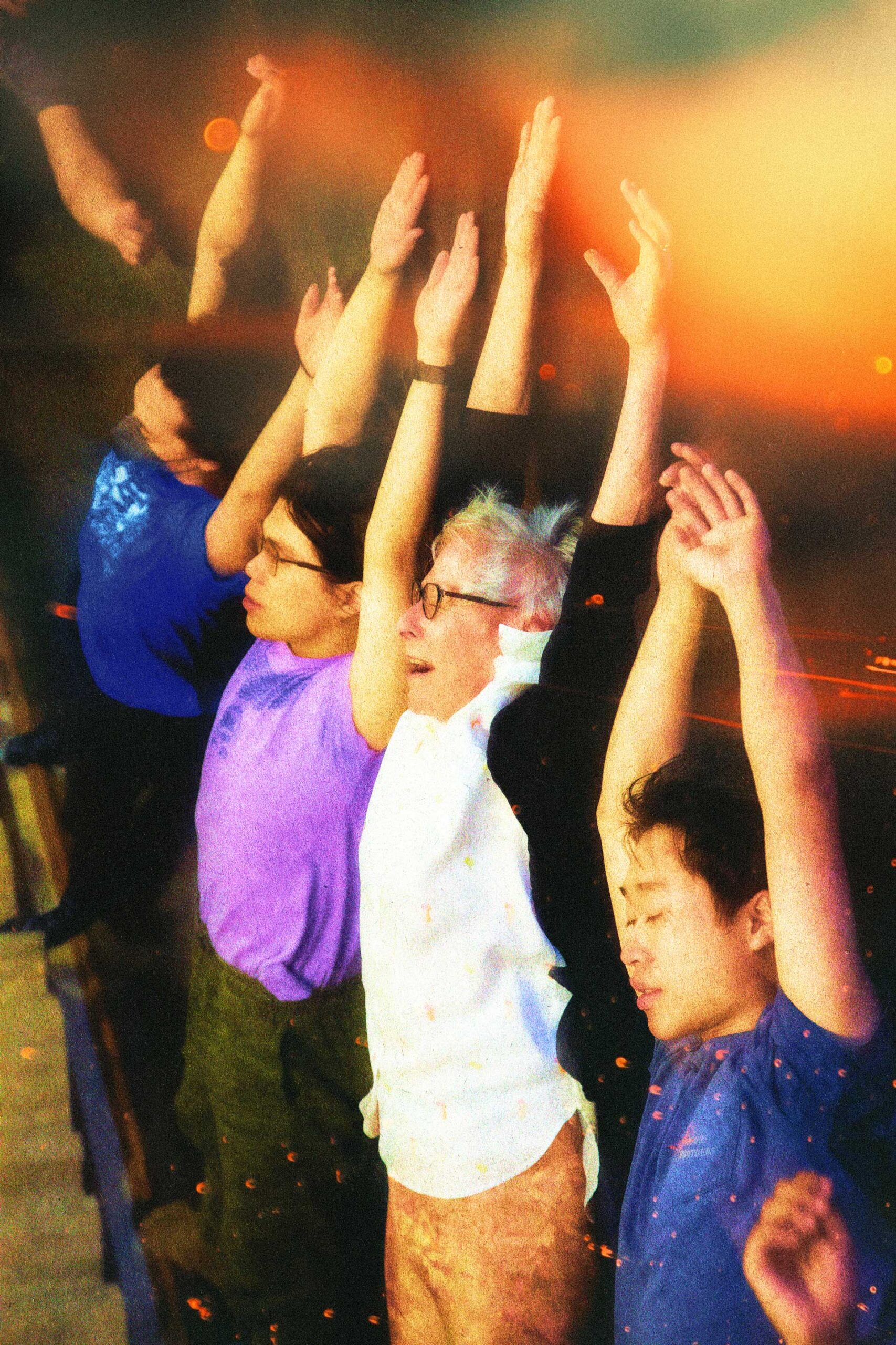 Teacher and student performing embodied practices.
